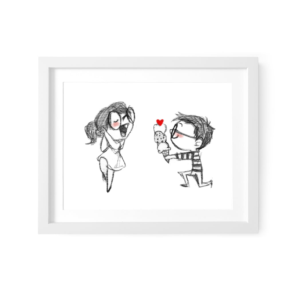 Ice Cream Proposal Art Print