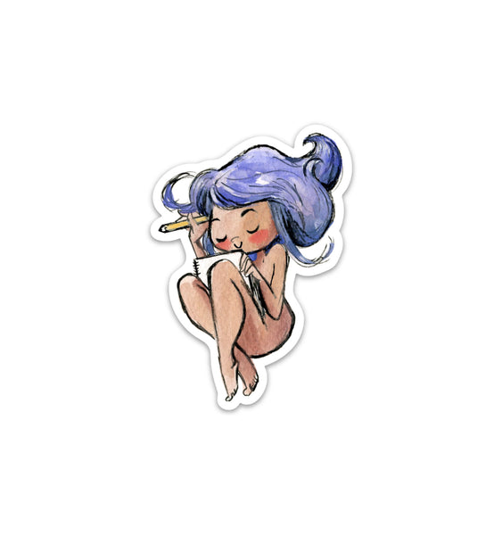 Sketchbook Lady Vinyl Sticker